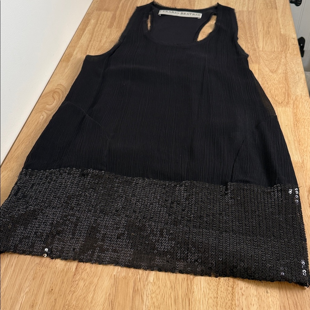 Delicate and sexy black Sequin Hem LERARIO BEATRIZ dress